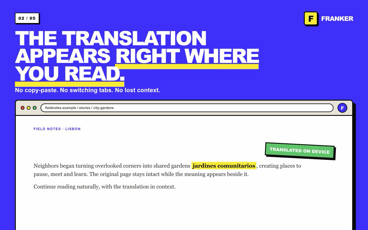 原文の隣で翻訳を読む
